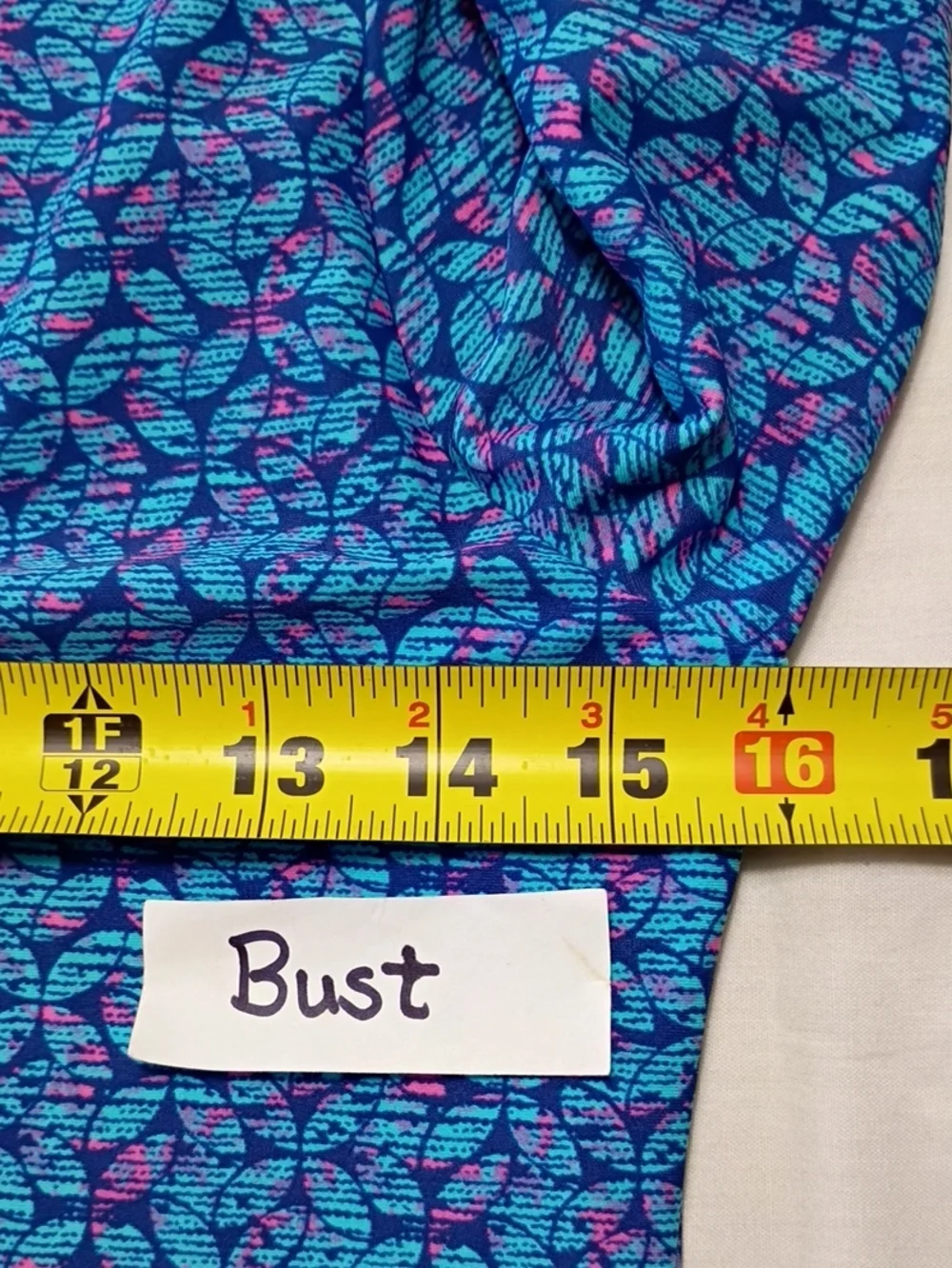 EUC L.L. Bean Blue Floral-Print Long Rashguard Girls Size Large 14/16 Upf 50